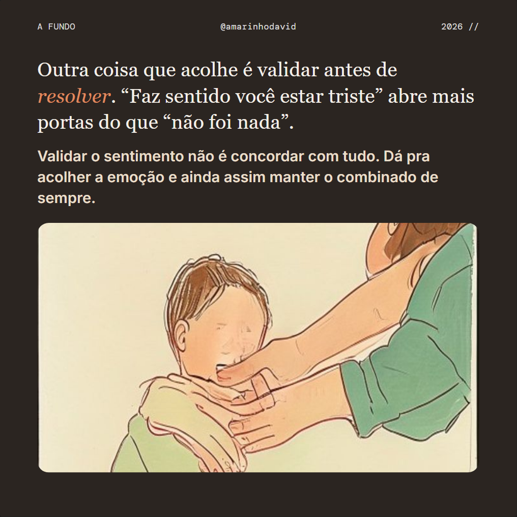 Slide 5 de 10, Ilustrado: traço à mão sobre fundo creme com frase central destacada.