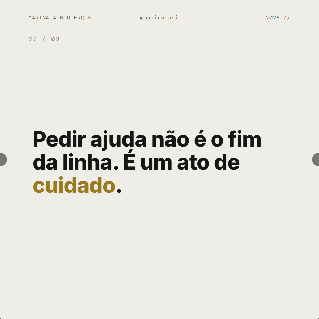 Slide 8 de 10, Minimal: reflexão de psicoeducação em serifa.